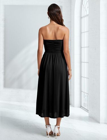DRESSTELLS Women's Cocktail Dress, Strapless Tube Top Long Maxi Summer Formal Mesh Dresses 2025 in Kuwait