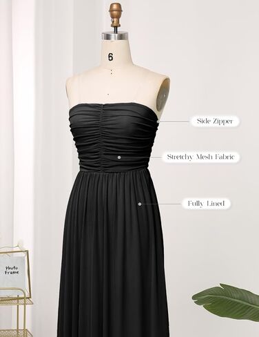 DRESSTELLS Women's Cocktail Dress, Strapless Tube Top Long Maxi Summer Formal Mesh Dresses 2025 in Kuwait