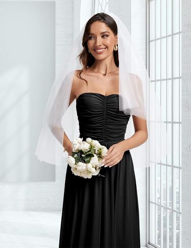DRESSTELLS Women's Cocktail Dress, Strapless Tube Top Long Maxi Summer Formal Mesh Dresses 2025 in Kuwait