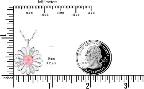 KINGWHYTE Daisy Necklace Gifts for Women 925 Sterling Silver Opal Daisy Pendant Spring Flower Necklace Jewelry Graduation Birthday Celebrate Congratulation Gift in Saudi Arabia