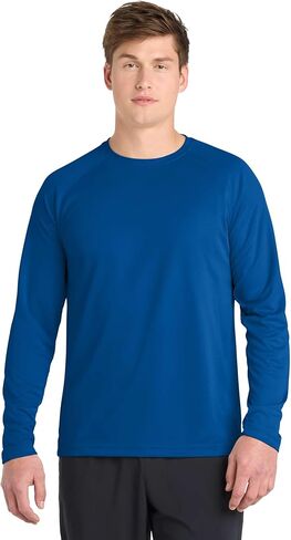 SPORT-TEK Unisex Dry Zone Long Sleeve Raglan T-Shirt | Men's & Women's Athletic Fit Gym T-Shirt, Workout Clothing for Fashion in Saudi Arabia