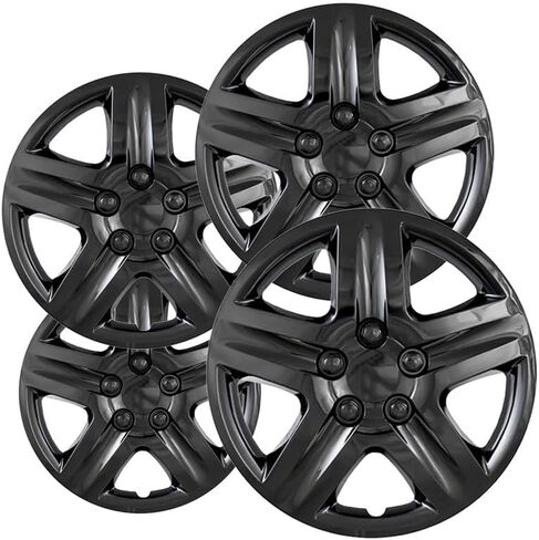 Fuel Rider Set of 4 Semi-Universal 18 inch Gloss Black Snap-On Hubcaps with 5 Spokes in Saudi Arabia