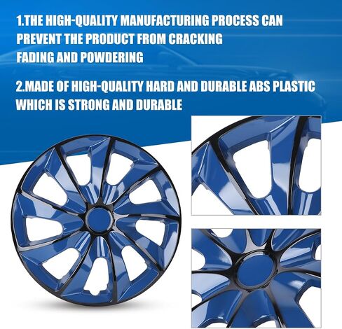 مجموعة Hubcaps 17 بوصة من 4 أغطية عجلات أبيض وأسود ورنيش عالمي من مواد ABS (فقط مناسبة لمحور الحديد) Hubcaps استبدال السيارات الإكسسوارات الخارجية لشاحنة السيارة (17 بوصة ، 4 عبوات) in Saudi Arabia
