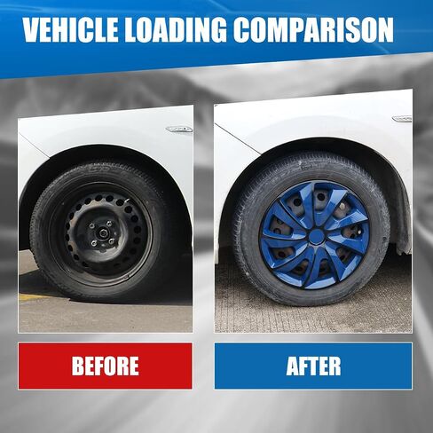 مجموعة Hubcaps 17 بوصة من 4 أغطية عجلات أبيض وأسود ورنيش عالمي من مواد ABS (فقط مناسبة لمحور الحديد) Hubcaps استبدال السيارات الإكسسوارات الخارجية لشاحنة السيارة (17 بوصة ، 4 عبوات) in Saudi Arabia