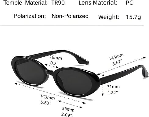 Retro Classic Oval Sunglasses for Women and Men Small 90s Style in Saudi Arabia