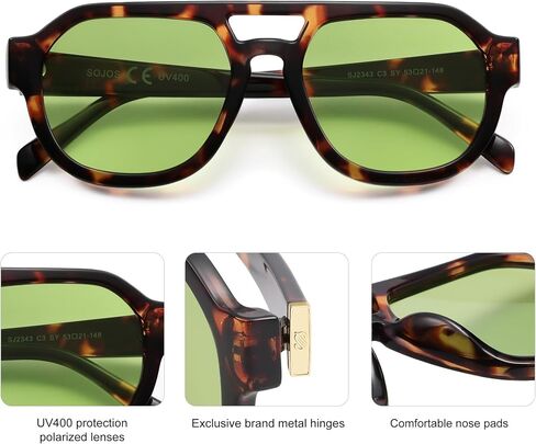 SOJOS RETRO AVIATIAT SUNGLESSES WOMENS VINTAGE SHADES TRENDY SUNNIES SJ2343 in Saudi Arabia
