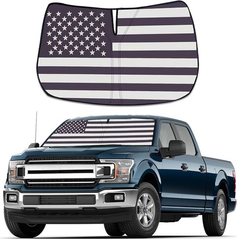 ترقية شمس الزجاج الأمامي الظل مع علم الولايات المتحدة الأمريكية ل Tesla Model 3 2016-2023 ، Windshield Sun Visor Blocks الأشعة فوق البنفسجية القابلة للطي الأشعة فوق البنفسجية in Kuwait