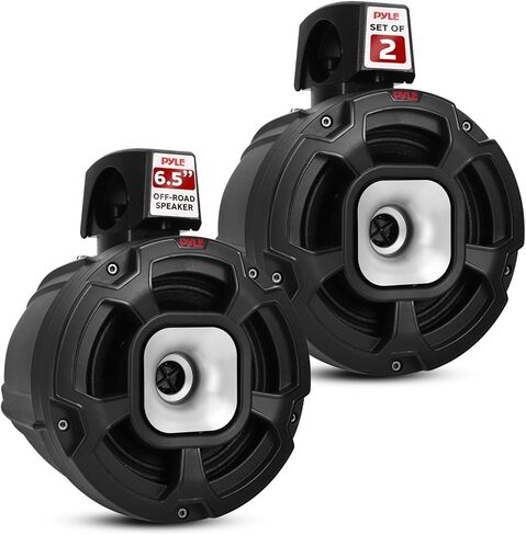 Pyle 6.5 "1300W Marine Tower Smeters - IPX6 نظام مكبر صوت PowerSport المقاوم للماء ، صوت استريو سلبي كامل المدى - الصوت الخارجي لـ ATV و UTV و Boat و Jeep & More - يسهل تركيبه (زوج) (زوج) (زوج) in Saudi Arabia