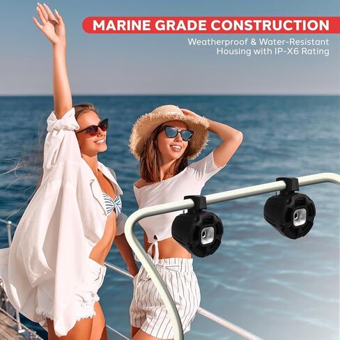 Pyle 6.5 "1300W Marine Tower Smeters - IPX6 نظام مكبر صوت PowerSport المقاوم للماء ، صوت استريو سلبي كامل المدى - الصوت الخارجي لـ ATV و UTV و Boat و Jeep & More - يسهل تركيبه (زوج) (زوج) (زوج) in Saudi Arabia