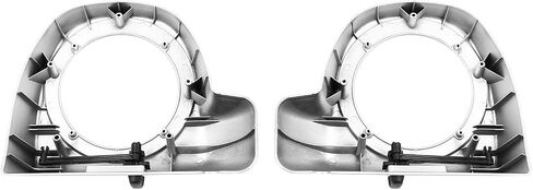 HR3 Custom 6.5 in. Fairing Lower Speaker Boxes Compatible with 2014-later Harley Touring Road Glide, Street Glide, Electra Glide Std (Silver/Black Honeycomb Fade) in Kuwait