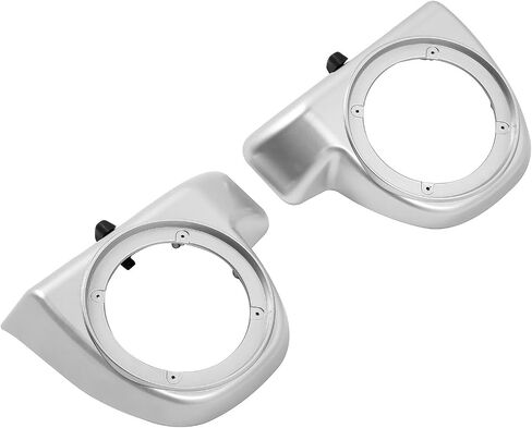 HR3 Custom 6.5 in. Fairing Lower Speaker Boxes Compatible with 2014-later Harley Touring Road Glide, Street Glide, Electra Glide Std (Silver/Black Honeycomb Fade) in Kuwait