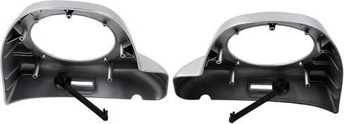 HR3 Custom 6.5 in. Fairing Lower Speaker Boxes Compatible with 2014-later Harley Touring Road Glide, Street Glide, Electra Glide Std (Silver/Black Honeycomb Fade) in Kuwait