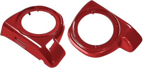 HR3 Custom 6.5 in. Fairing Lower Speaker Boxes Compatible with 2014-later Harley Touring Road Glide, Street Glide, Electra Glide Std (Silver/Black Honeycomb Fade) in Kuwait