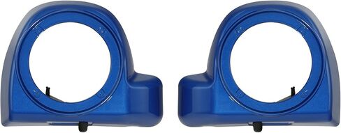 HR3 Custom 6.5 in. Fairing Lower Speaker Boxes Compatible with 2014-later Harley Touring Road Glide, Street Glide, Electra Glide Std (Silver/Black Honeycomb Fade) in Kuwait