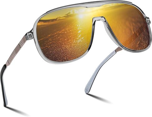 FEISEDY Polarized Sunglasses Men Mirrored One Piece Lens Shades Women Reflective UV Protection Sun Glasses B0277 in Kuwait