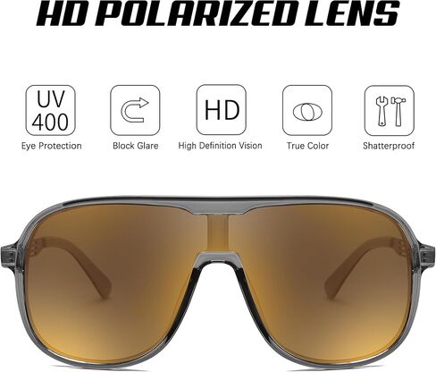 FEISEDY Polarized Sunglasses Men Mirrored One Piece Lens Shades Women Reflective UV Protection Sun Glasses B0277 in Kuwait