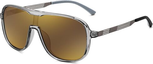 FEISEDY Polarized Sunglasses Men Mirrored One Piece Lens Shades Women Reflective UV Protection Sun Glasses B0277 in Kuwait
