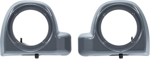 HR3 Custom 6.5 in. Fairing Lower Speaker Boxes Compatible with 2014-later Harley Touring Road Glide, Street Glide, Electra Glide Std (Silver/Black Honeycomb Fade) in Saudi Arabia