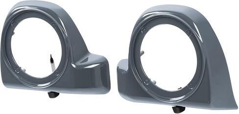 HR3 Custom 6.5 in. Fairing Lower Speaker Boxes Compatible with 2014-later Harley Touring Road Glide, Street Glide, Electra Glide Std (Silver/Black Honeycomb Fade) in Saudi Arabia