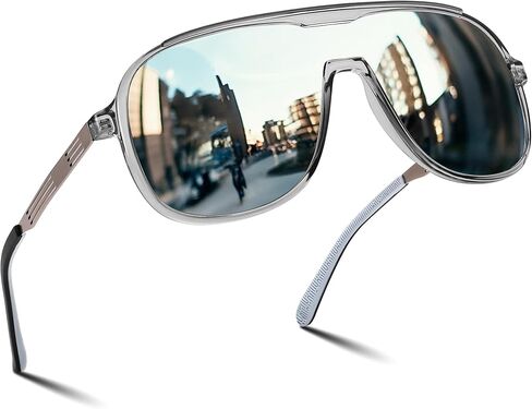 FEISEDY Polarized Sunglasses Men Mirrored One Piece Lens Shades Women Reflective UV Protection Sun Glasses B0277 in Kuwait