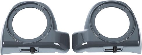 HR3 Custom 6.5 in. Fairing Lower Speaker Boxes Compatible with 2014-later Harley Touring Road Glide, Street Glide, Electra Glide Std (Silver/Black Honeycomb Fade) in Saudi Arabia