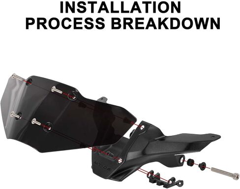 2024-2025 MT09 Windscreen with Bracket - Motorcycle MT09 Windscreen FZ-09 Windshield Replacement for MT09 FZ09 2024 2025,Black in Saudi Arabia