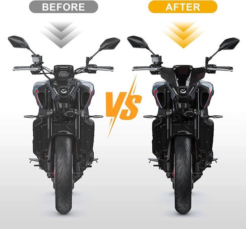 2024-2025 MT09 Windscreen with Bracket - Motorcycle MT09 Windscreen FZ-09 Windshield Replacement for MT09 FZ09 2024 2025,Black in Saudi Arabia