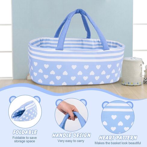 سرير حامل دمى أطفال من Aori Reborn Baby Dolls قابل للطي، إكسسوارات دمى ناعمة مع مقبض للفتيات من دمى الأطفال مقاس 17-22 بوصة (أرجواني) in Saudi Arabia