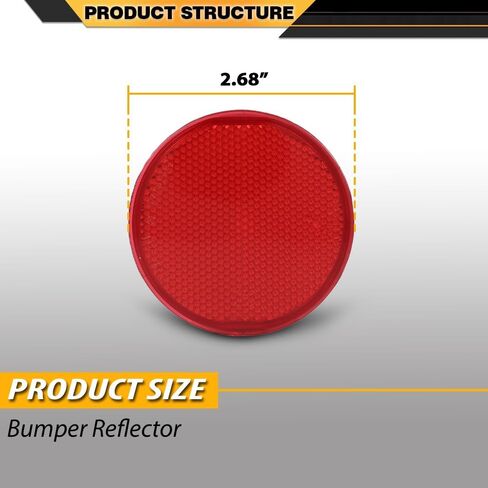 Rear Driver or Passenger Side Bumper Reflector Compatible with Toyota Sienna 2011-2020, Fit Toyota Corolla 2009-2010 8191002040, TO2830104 Round in Saudi Arabia