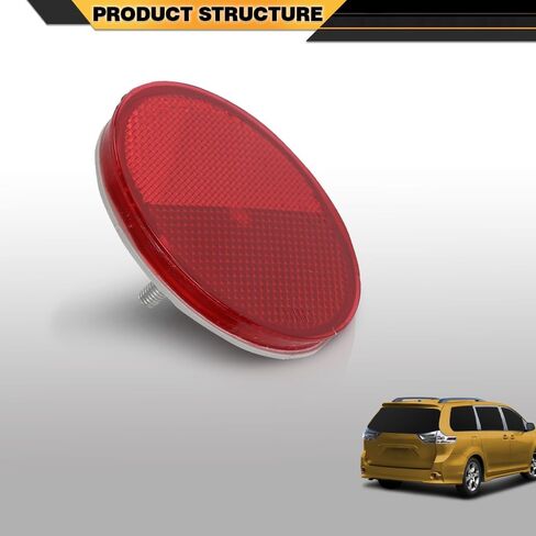 Rear Driver or Passenger Side Bumper Reflector Compatible with Toyota Sienna 2011-2020, Fit Toyota Corolla 2009-2010 8191002040, TO2830104 Round in Saudi Arabia