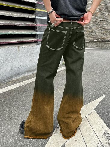 Men‘s Irregular Sutures Flared Jeans Bell Bottom Jeans Disco Pants 60s 70s Retro Trousers in Saudi Arabia