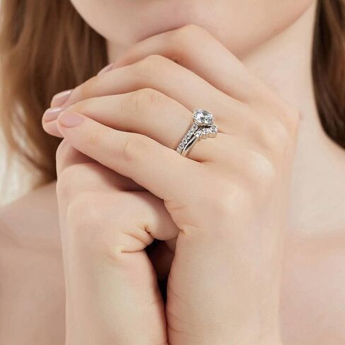 Berricle Sterling Silver Silver 5 Stone Rings 2 Carat Zirconia Cz Solitaire Ring For Women ، Rhodium Plated Size 4-10 in Saudi Arabia