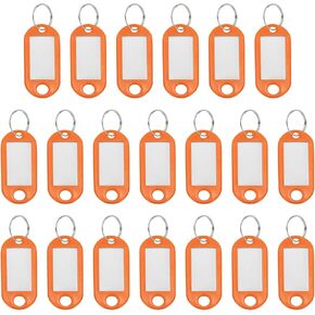 Plastic Key Tags with Split Ring Label Window Identifiers ID Keychain Tags, 4.7x2mm Fit for Name Luggage (20Pcs, Purple) in Saudi Arabia