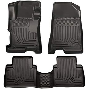 Husky Liners Weatherbeater Floor Mats | Fits 2011-2013 Kia Sorento | Front & 2nd Row, 3-pc Black - 98811 in Kuwait