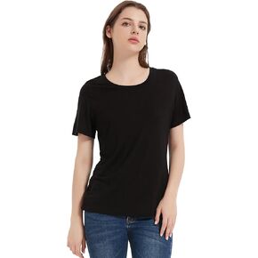 100% Merino Wool T Shirts Women, Short Sleeve Crew Neck Tee Lightweight Undershirt, No-Odor Base Layer for Hiking in Kuwait