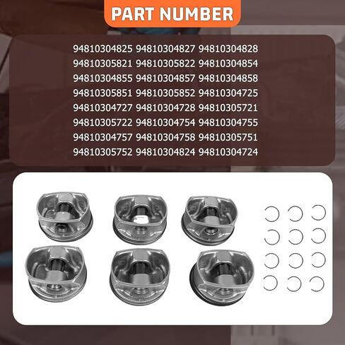 94810304824 6pcs محرك الخواتم المحركية مجموعة ملائمة لبورشه Panamera V6 3.6 2011-2016 M46.20 M46.40 استبدال لـ 94810304724 in Saudi Arabia