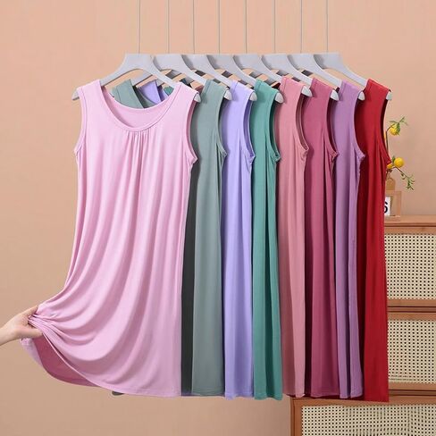 Aniywn Plus Size Nightgowns for Women 4x-5x Tank Top V Neck Tank Nightgowns Women Sleepwear Sleeveless Dresses Sleep Shirts in Saudi Arabia