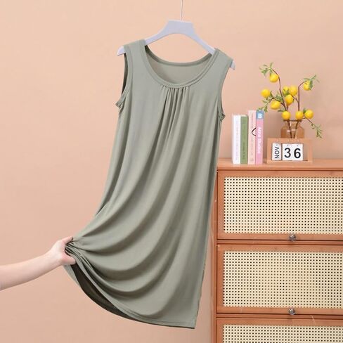 Aniywn Plus Size Nightgowns for Women 4x-5x Tank Top V Neck Tank Nightgowns Women Sleepwear Sleeveless Dresses Sleep Shirts in Saudi Arabia