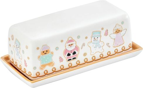 Bico Christmas Gnomes Ceramic Butter Dish with Lid, Butter Keeper for Counter, Kitchen, Dishwasher Safe in Saudi Arabia