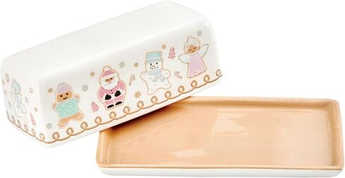Bico Christmas Gnomes Ceramic Butter Dish with Lid, Butter Keeper for Counter, Kitchen, Dishwasher Safe in Saudi Arabia