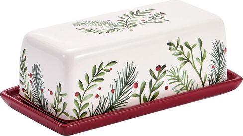 Bico Christmas Gnomes Ceramic Butter Dish with Lid, Butter Keeper for Counter, Kitchen, Dishwasher Safe in Saudi Arabia