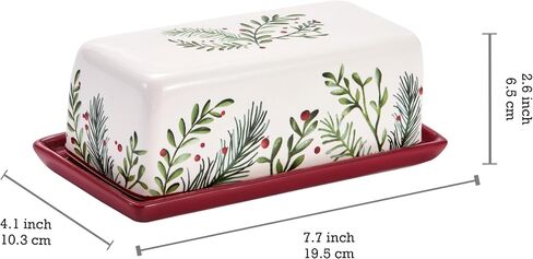 Bico Christmas Gnomes Ceramic Butter Dish with Lid, Butter Keeper for Counter, Kitchen, Dishwasher Safe in Saudi Arabia