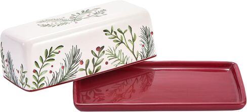 Bico Christmas Gnomes Ceramic Butter Dish with Lid, Butter Keeper for Counter, Kitchen, Dishwasher Safe in Saudi Arabia
