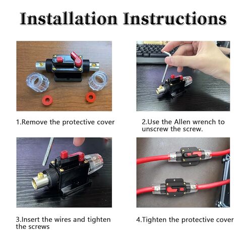 30 أمبير قاطع الدائرة اليدوي إعادة ضبط الصمامات المضمنة ، 12V-48V DC للسيارة الصوتية البحرية التصيد القوارب حماية نظام الطاقة الشمسية in Kuwait