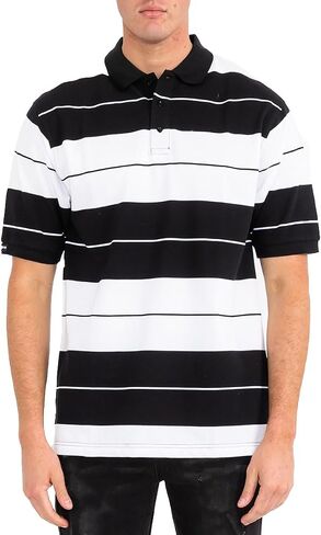 Weiv Men's Pique Polo Short Sleeve Shirt Midweight Cotton Blend Button Down in Kuwait