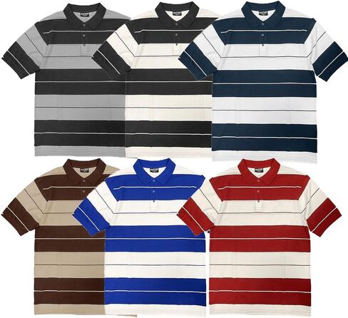 Weiv Men's Pique Polo Short Sleeve Shirt Midweight Cotton Blend Button Down in Kuwait