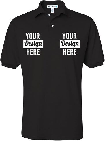 INK STITCH Men 437msr Custom Stitching Embroidery Logo Texts SpotShield Polo Shirts in Kuwait
