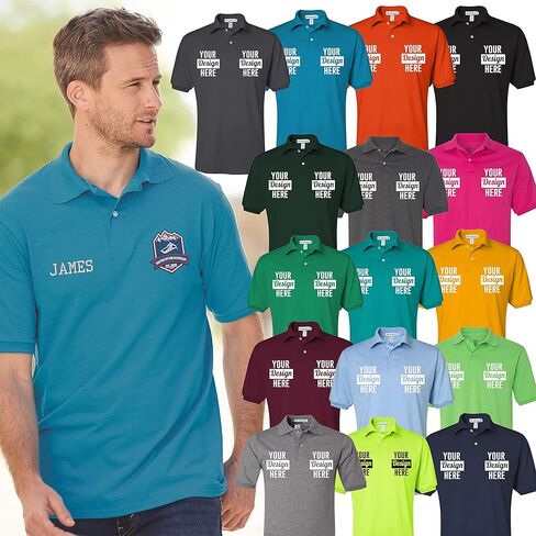 INK STITCH Men 437msr Custom Stitching Embroidery Logo Texts SpotShield Polo Shirts in Kuwait