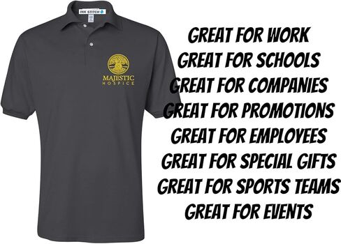 INK STITCH Men 437msr Custom Stitching Embroidery Logo Texts SpotShield Polo Shirts in Kuwait