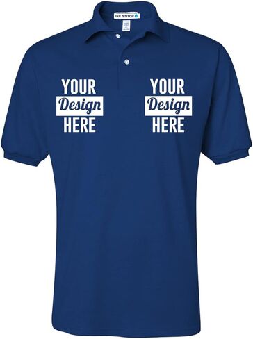 INK STITCH Men 437msr Custom Stitching Embroidery Logo Texts SpotShield Polo Shirts in Kuwait